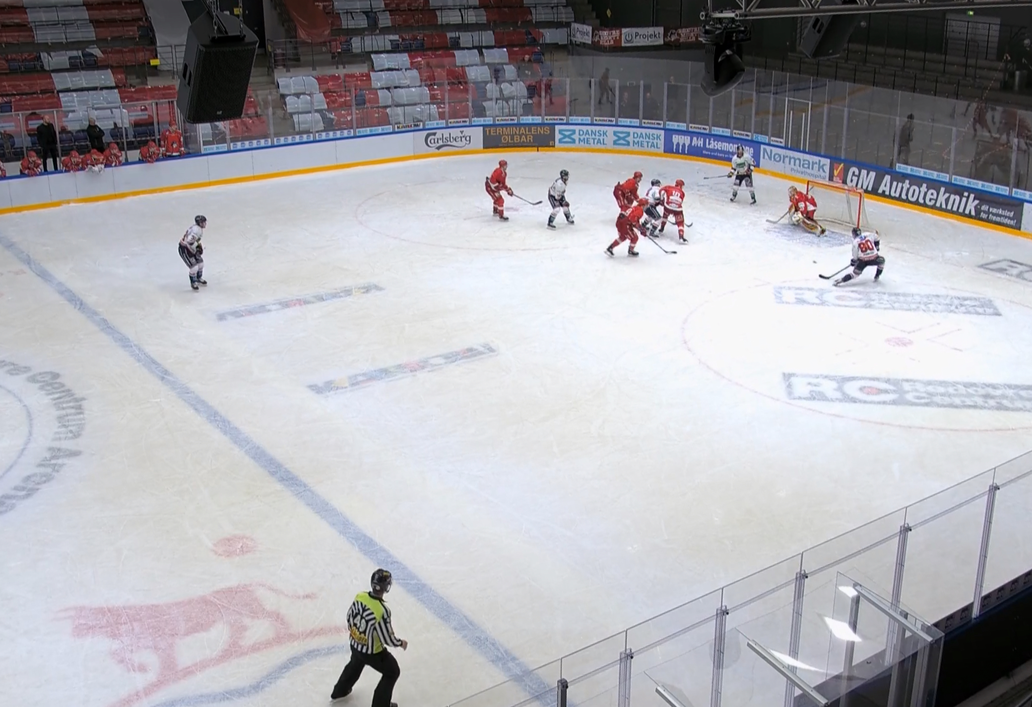 Radim Pirouteks scoring til 4-5 i dagens kamp i Rødovre.